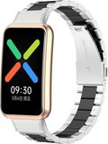 Strap-it Oppo Watch Free stalen bandje - zilver/zwart - Watch Free
