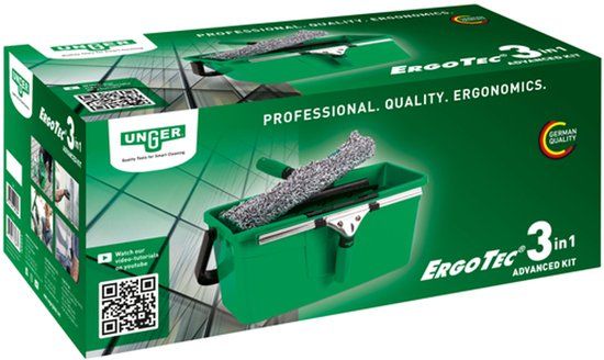 Unger 3-in-1 ErgoTec Glasreinigingskit - Groen