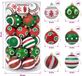 vidaXL Kerstballenset - 30 st - Wit, rood en groen - Ø 6 cm - Kunststof