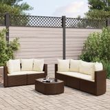 Maison Exclusive - Salon de jardin 6 pièces avec coussins, polyrotin marron