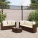 Maison Exclusive - Salon de jardin 6 pièces avec coussins, polyrotin marron