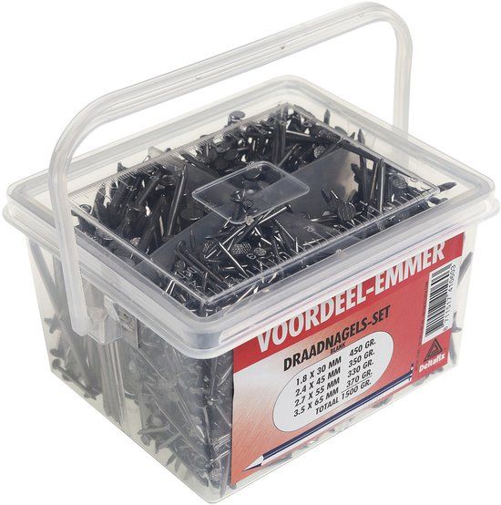 Deltafix - draadnagels assorti - 1500 gram - voordeel emmer
