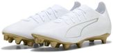 Puma Chaussures de football Ultra 6 Match FG/AG Hommes Bas Synthétique Blanc/Or/Noir Taille 40.5