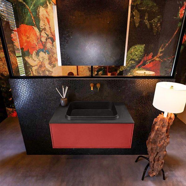 Mondiaz ERIN 80cm badmeubelset onderkast Fire 1 lade RIDGE Urban ERIN11089