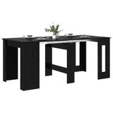 vidaXL Eettafel 180 x 85 x 75 cm Bewerkt hout Zwart eiken Rechthoekig