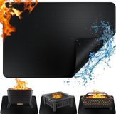 TRANKIELO® – Tapis de grill résistant au feu – 122x165 cm – Tapis de protection en fibre de verre – Pour grill à gaz et au charbon de bois