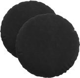 vidaXL Zitkussens - 2 stuks - Zwart - Ø 40 x 13 cm - Fluweel