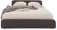 IDIMEX Gestoffeerd bed MARINI 140x200 cm met lattenbodem – donkergrijs
