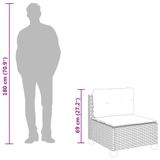 VidaXL 6-delige Loungeset met Kussens Poly Rattan Zwart