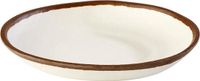 APS Crocker Melamine Bordenset, Wit met Bruine Rand, Ø20.5 cm, Set van 4