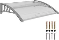 Outsunny Polycarbonaat Deurluifel Zilver 100L x 75B x 23H cm