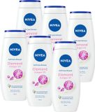 NIVEA Care & Diamond Badschuim - Diamantenglans & Calla-leliegeur - Hydraterende - Voordeelverpakking - 6 x 250 ml