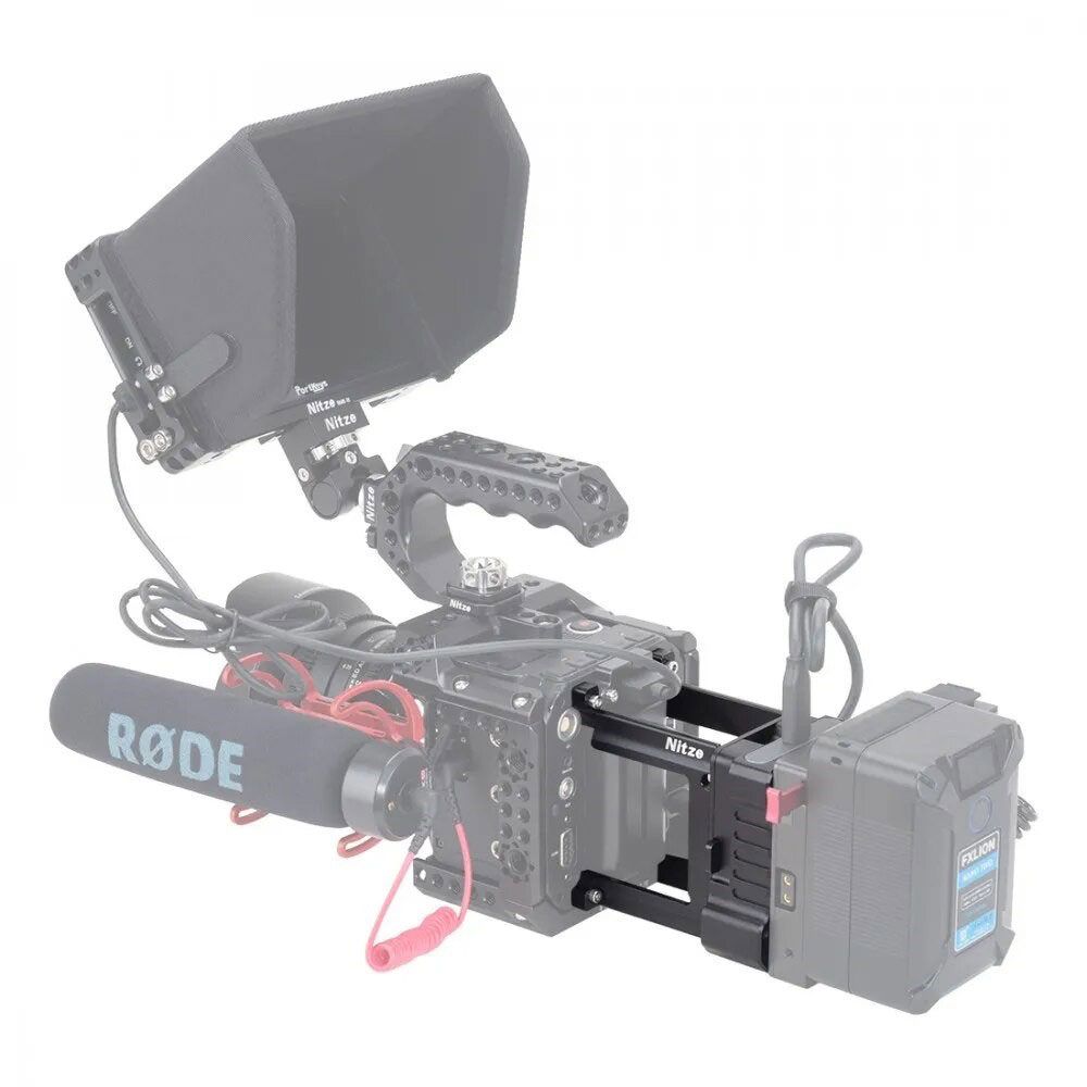 Nitze E2-FS-SV4L V/Gold Mount QR Adapter with SSD Holder for Z CAM SDI Converter (Long Bracket)