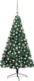 vidaXL Kunstkerstboom met verlichting half 240 cm groen