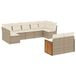 vidaXL 10-delige Loungeset met Kussens, Poly Rattan, Beige