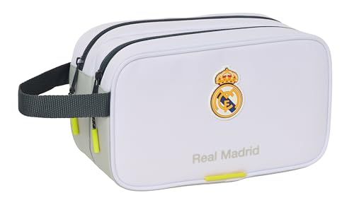 Safta Real Madrid Toilettas voor kinderen, groot, aanpasbaar aan de wagen, ideaal voor kinderen van 5 tot 14 jaar, comfortabel en veelzijdig, kwaliteit en duurzaamheid, 26 x 12,5 x 15
