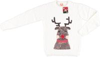 Merkloos / Sans marque Angro Bv Witte dames kersttrui met rendier - Foute kersttruien M