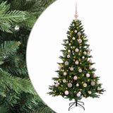 vidaXL Sapin de Noël artificiel avec boule de Noël 150 cm 150 LED Blanc chaud