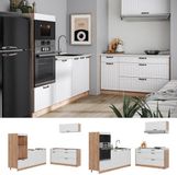 Vicco Keuken Fame-Line, Wit Landhuis/Goudkleurig Eiken, 340 cm