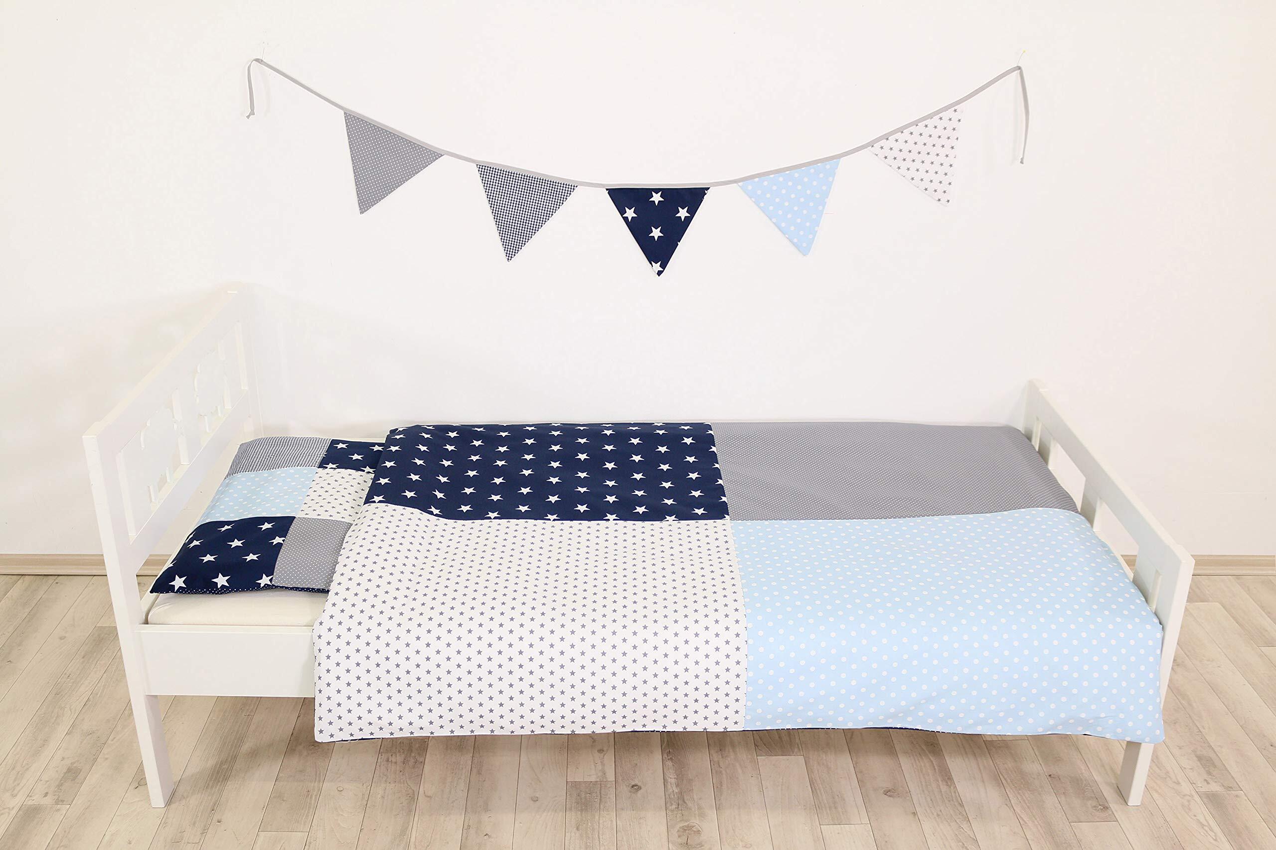 Ullenboom Kinder Beddengoed Blauw Lichtblauw Grijs 135 x 100 cm + 40 x 60 cm