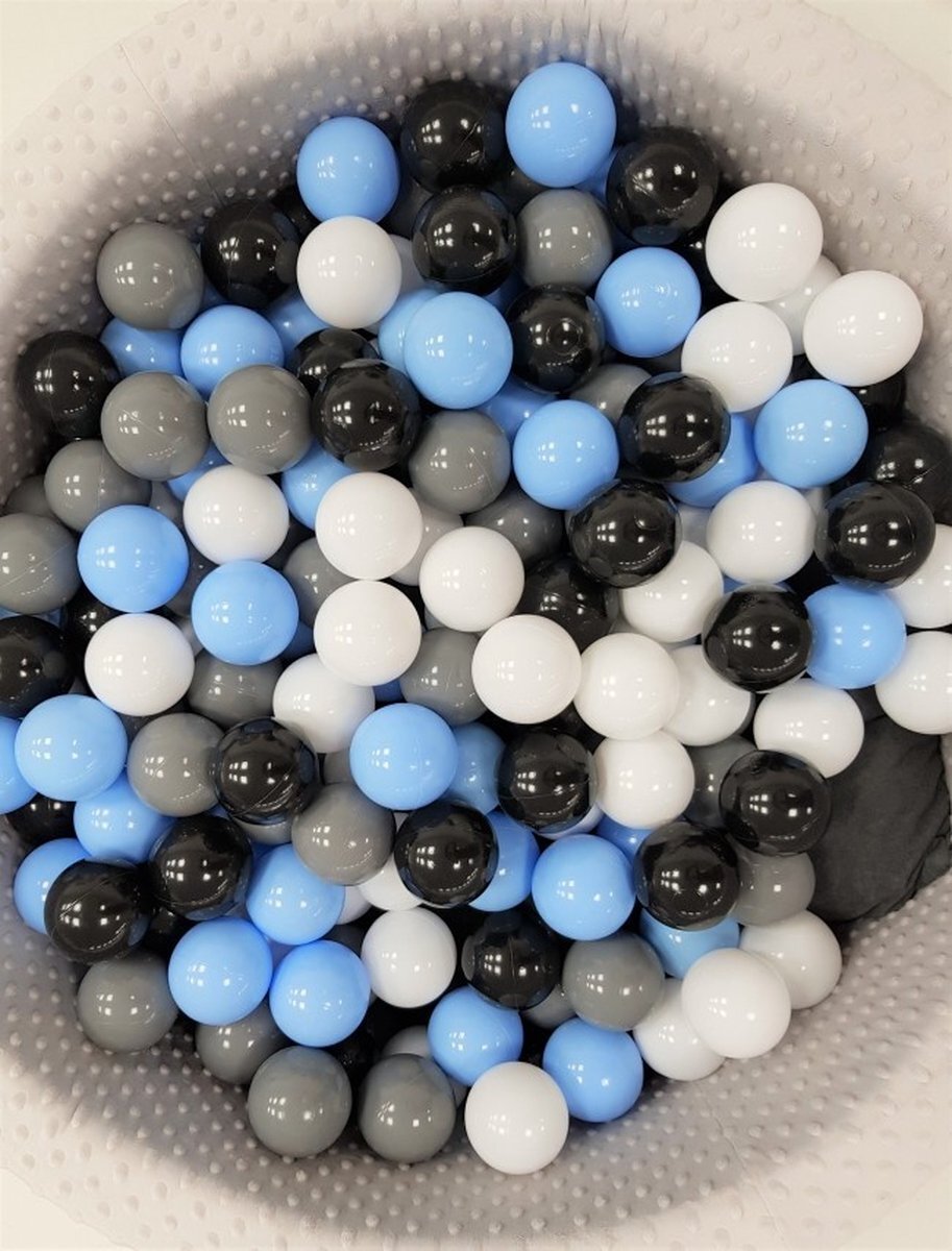Viking Choice Ballenbak met 200 ballen - grijs, blauw, zwart & wit - 90 cm diameter