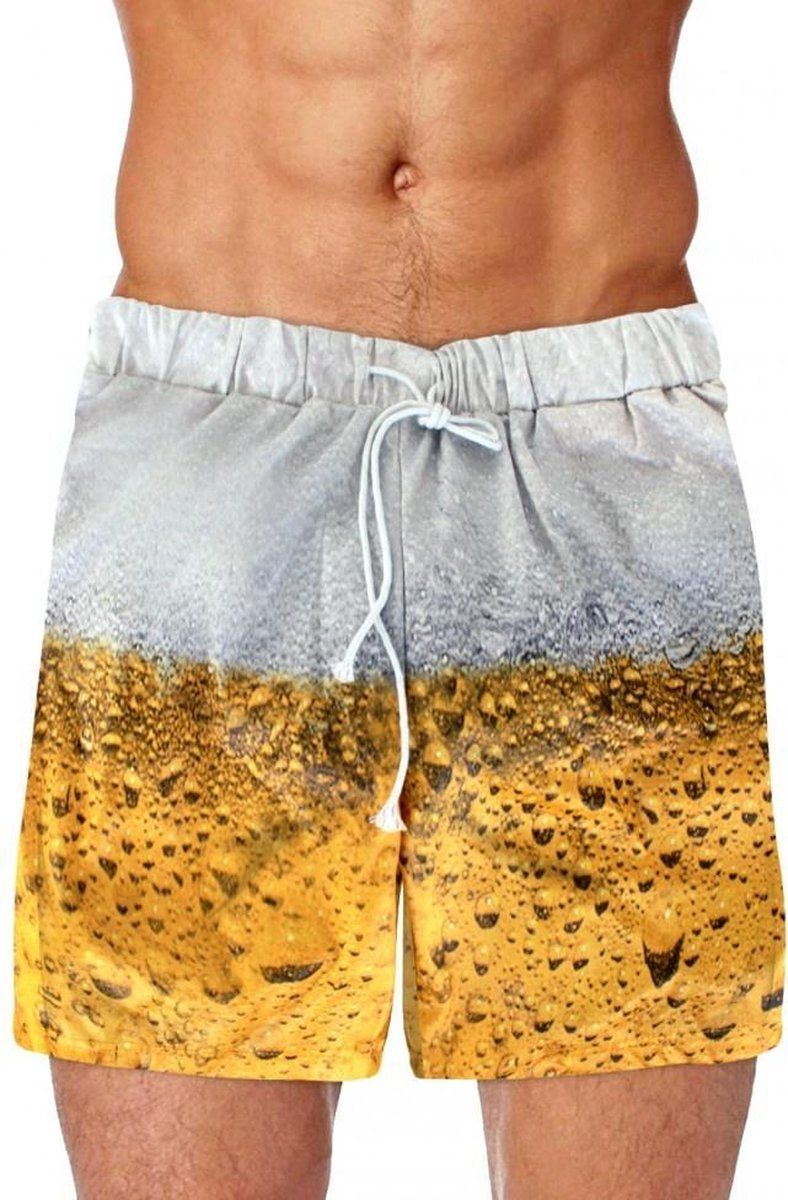 PartyXplosion Zwembroek - Bier - S - Polyester - Multi