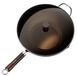 Acier au carbone Grand wok avec couvercle, 34 cm