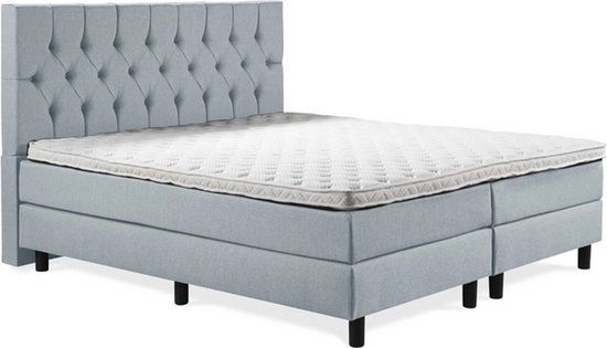 Soft Bedden Boxspring Luxe - 180x220 cm - Ijsblauw