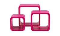 King Home M1106014/C plankset, 3-delig, vierkant, gebogen, fuchsia