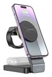 Hoco CQ3 Noble Chargeur sans fil 3-en-1 - Noir