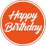 Bellatio Decorations Bierviltjes/onderzetters Happy Birthday - 10x stuks - oranje - D10 cm