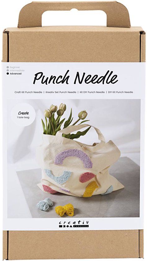 Creativ company CC Hobbyset Punch Needle Draagtas Pastelkleuren