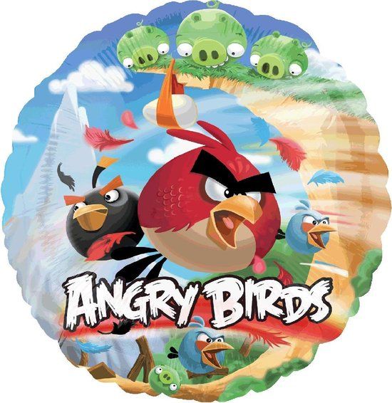 Angry Birds Folie/Helium Ballon - 46cm - Groen