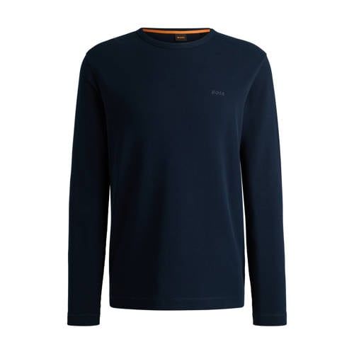 BOSS regular fit longsleeve Tempesto met logo en textuur