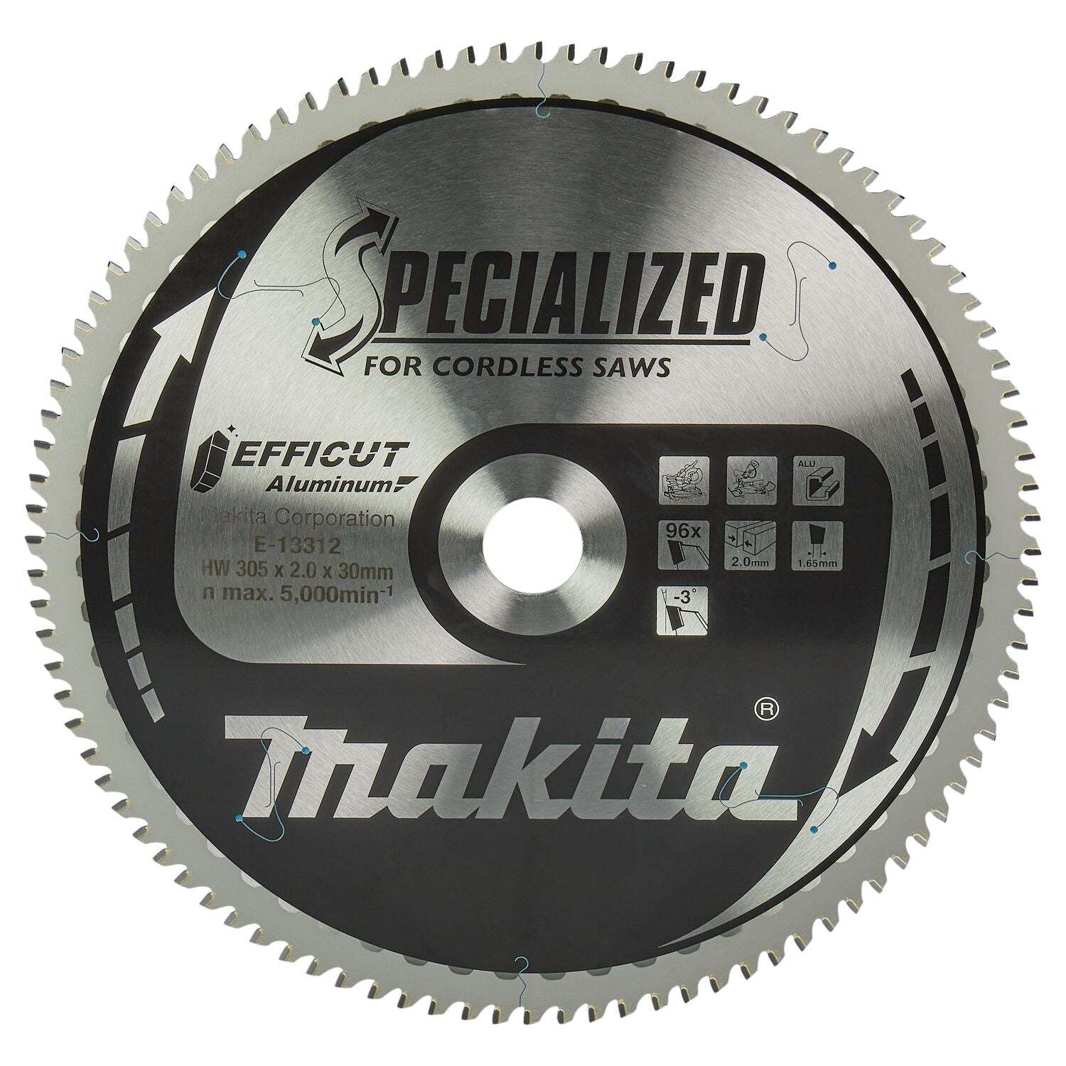 Makita E-13312 Afkortzaagblad voor Aluminium | Efficut | Ø 305mm Asgat 30mm 96T