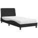 VidaXL Lit avec matelas, velours, noir, 90x200 cm