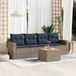 Maison Exclusive - Ensemble de meubles de jardin 5 pièces avec canapé et coussins, gris, en polyrotin