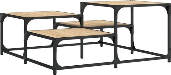 vidaXL Salontafel 87,5x87,5x40 cm bewerkt hout sonoma eikenkleurig