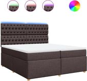 vidaXL Boxspring met matras Stof Donkerbruin 200x200 cm