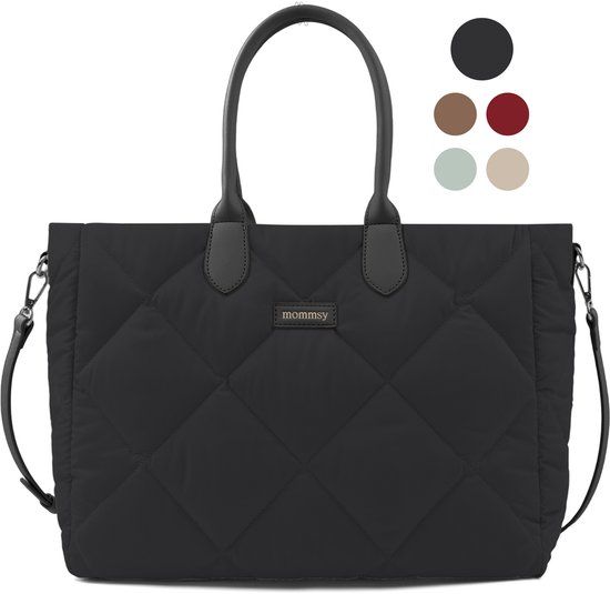 Mommsy Verzorgingstas – Mom Bag – Thermo Vak – Gewatteerde Puffer Stof – Mommy Bag – Extra Ruim – Waterafstotend – Organizer – Lichtgewicht – Zwart