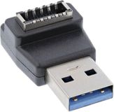 InLine® USB 3.2 adapter, USB-A male naar interne USB-E female op voorpaneel