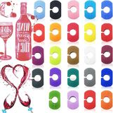 Ronte - Marqueurs d'étiquettes pour verres à vin - Set de 24 pièces - Réutilisable - Silicone