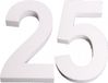 Merkloos Piepschuim Cijfer 25 Jaar - H25 cm - Wit