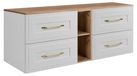 3xE living meuble bas de salle de bain, blanc/chêne, 180 (2 x 60 + 20) x 46 x 58 cm