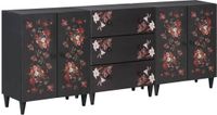 vidaXL Opbergkasten - 3 stuks - 180 x 33 x 75 cm - Massief Mango Hout - Meerkleurig
