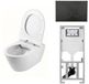 Geberit QeramiQ Salina toilette sans bride - incluant abattant, réservoir encastré et plaque de commande noir mat - blanc