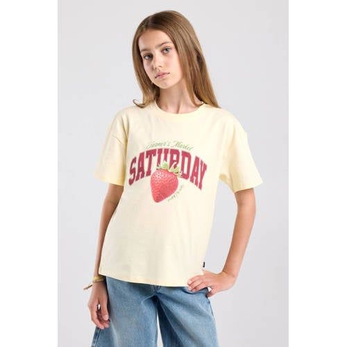 America Today T-shirt met print - lichtgeel
