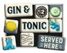 Nostalgic-Art Gin & Tonic Served Here koelkastmagneet Meerkleurig 9 stuk(s)