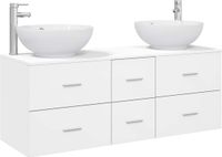 vidaXL Badkamermeubel Set Wit Bewerkt Hout 129 x 44,5 x 80 cm