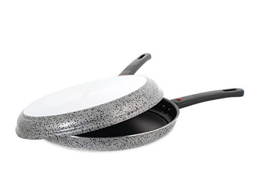 Home Salt Peper Omelet pan - anti-aanbaklaag - 28 cm - aluminium - zwart/grijs